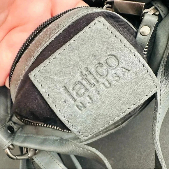 NWOT Latico Handcrafted Full Grain Leather Mick Crossbody - Charcoal - Picture 12 of 15